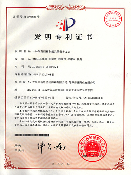 一種阿莫西林制劑及其制備方法 一種阿莫西林制劑及其制備方法